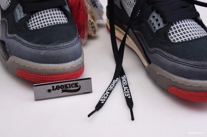 One Kick Retro Jordan CV9388-001 Air 4 x Off White Bred 0707